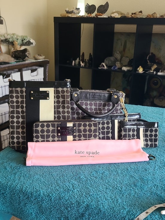 kate spade Handbags - Kate Spade New York Dot Noel Small Leather and Fabric Handbag 6 Piece Set